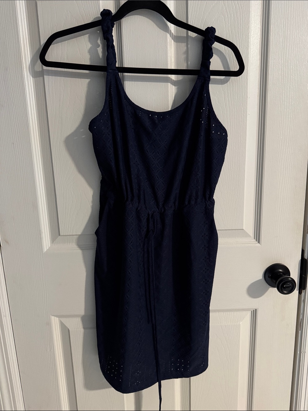 Women’s Navy Sleeveless Drawstring Dress